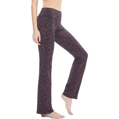 Women's Multicolor Pattern Bootcut Leg Yoga Pants High Waist Leggings-Legletic