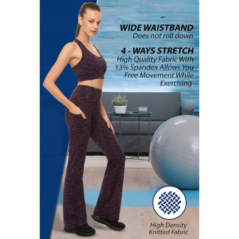 Women's Multicolor Pattern Bootcut Leg Ultimate Yoga Pants High Waist Leggings-Legletic