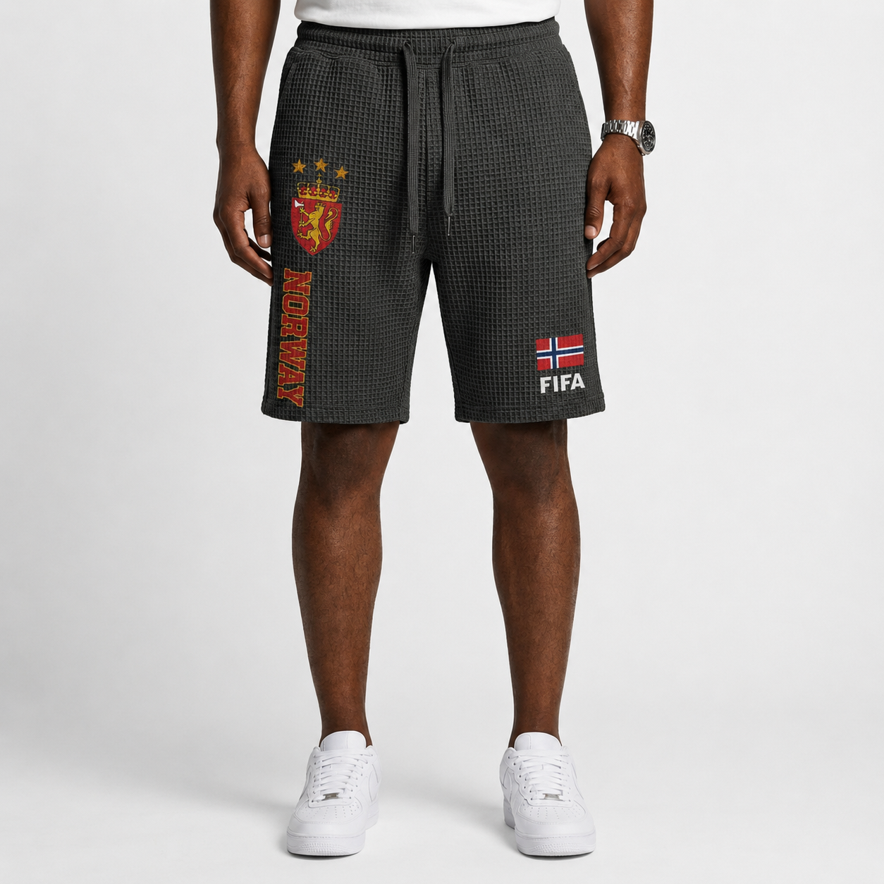 FIFA 2026 Norway Printed Waffle Football Fan Shorts