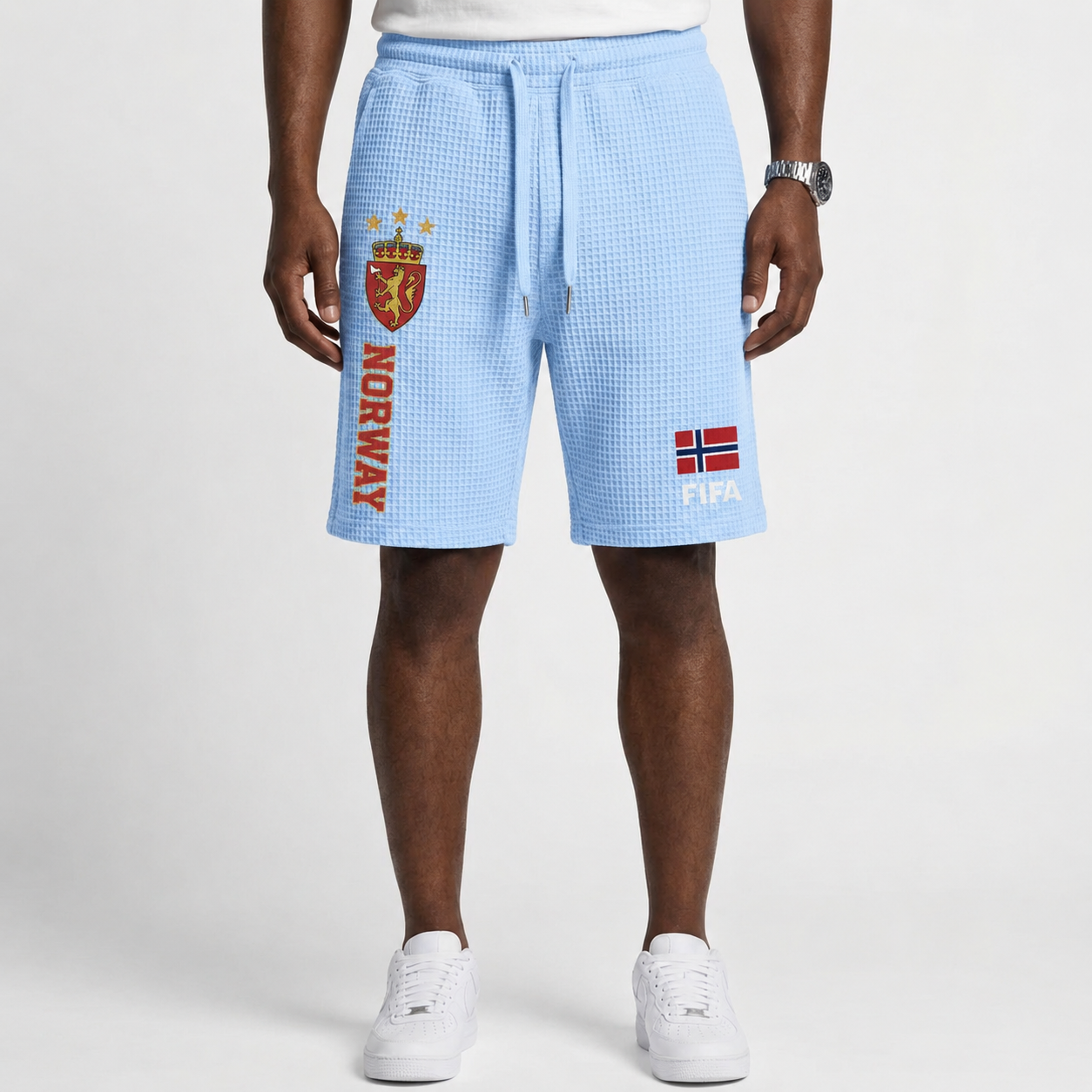 FIFA 2026 Norway Printed Waffle Football Fan Shorts
