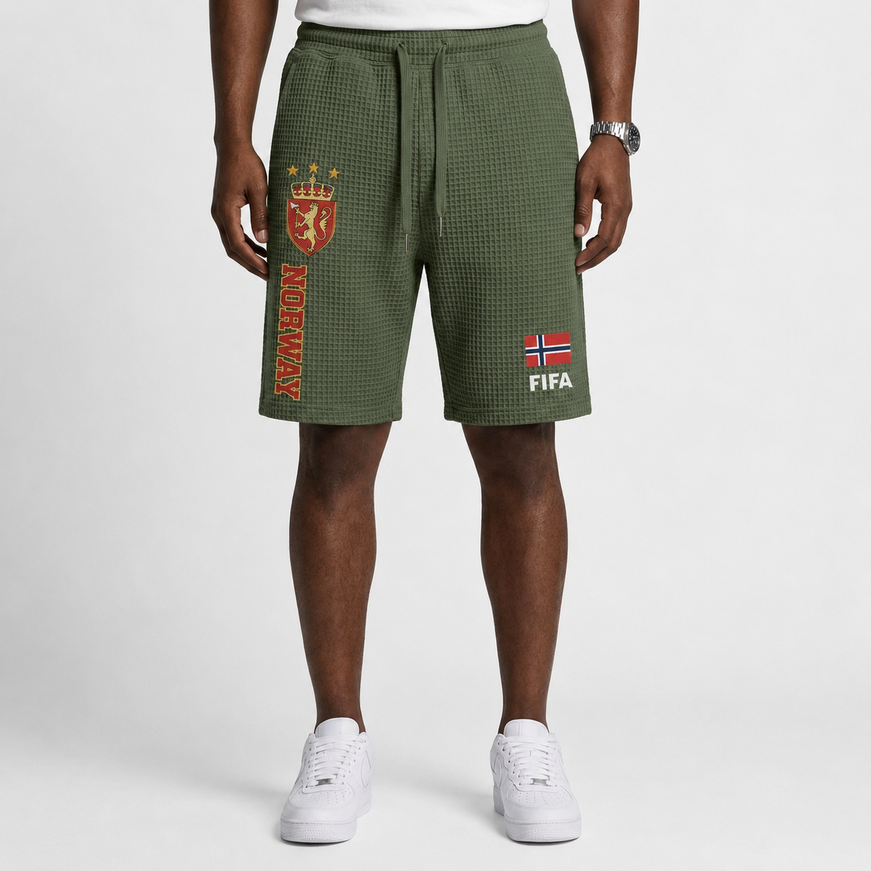 FIFA 2026 Norway Printed Waffle Football Fan Shorts