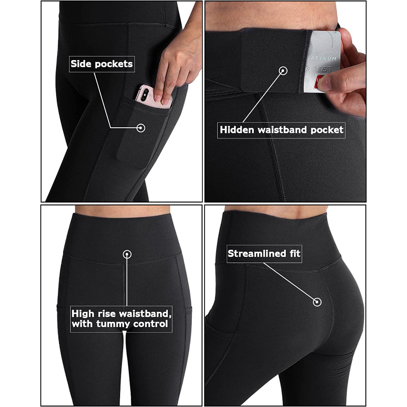 Women's High Waist Yoga Pants Workout Leggings with Pockets For Tummy Control-Legletic