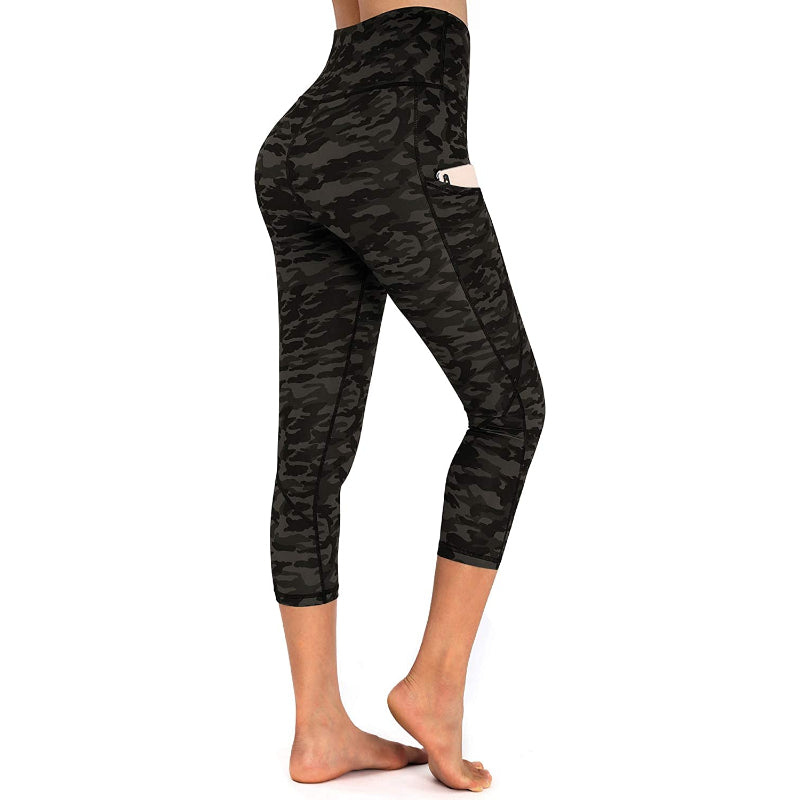 Women's High Waist Capri Yoga Pants Workout Leggings with Pockets For Tummy Control-Legletic