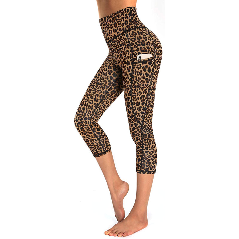 Women's High Waist Capri Yoga Pants Workout Leggings with Pockets For Tummy Control-Legletic