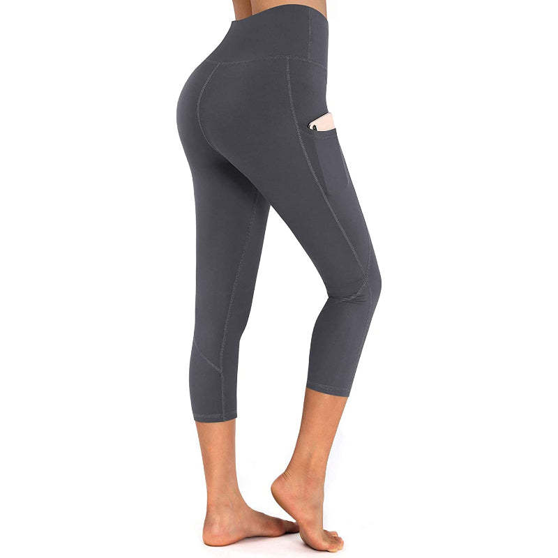 Women's High Waist Capri Yoga Pants Workout Leggings with Pockets For Tummy Control-Legletic