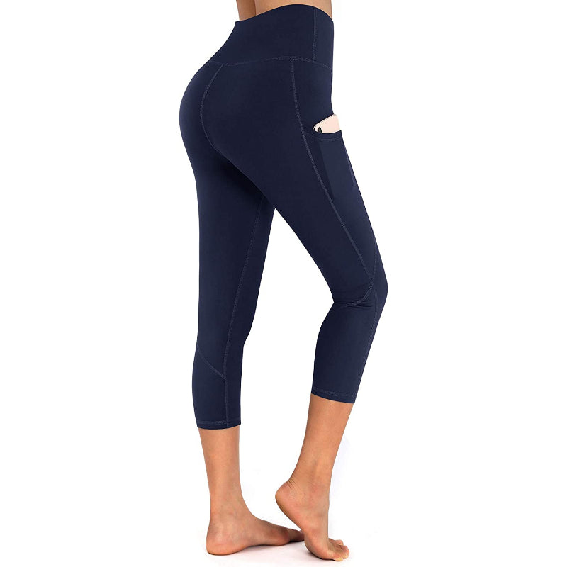 Women's High Waist Capri Yoga Pants Workout Leggings with Pockets For Tummy Control-Legletic
