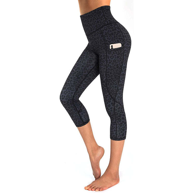 Women's High Waist Capri Yoga Pants Workout Leggings with Pockets For Tummy Control-Legletic
