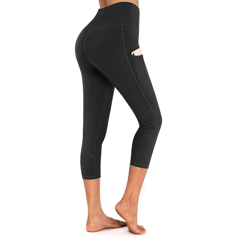 Women's High Waist Capri Yoga Pants Workout Leggings with Pockets For Tummy Control-Legletic