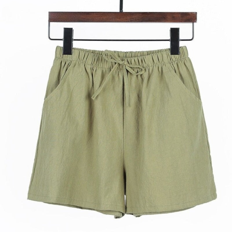 Cotton Linen Shorts For Women-Legletic