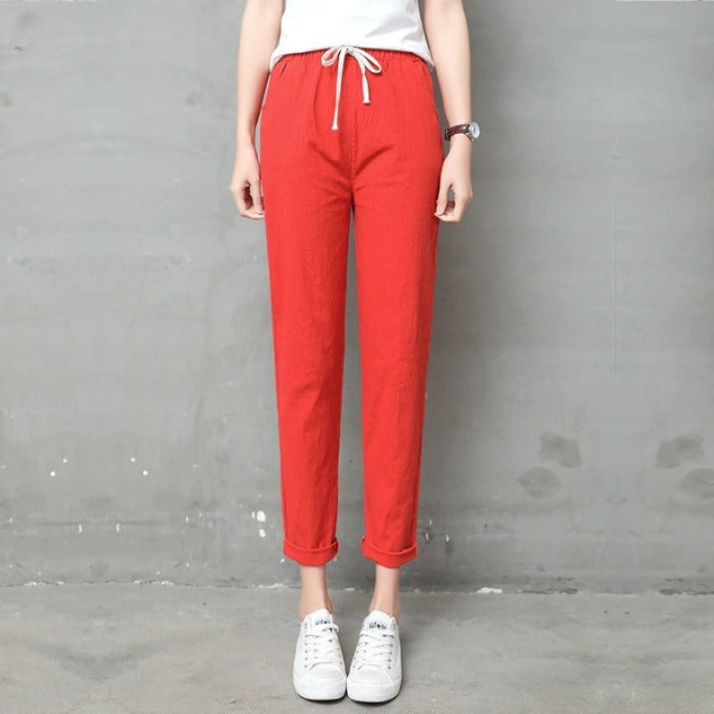 Summer Cotton Linen Pants For Women-Legletic
