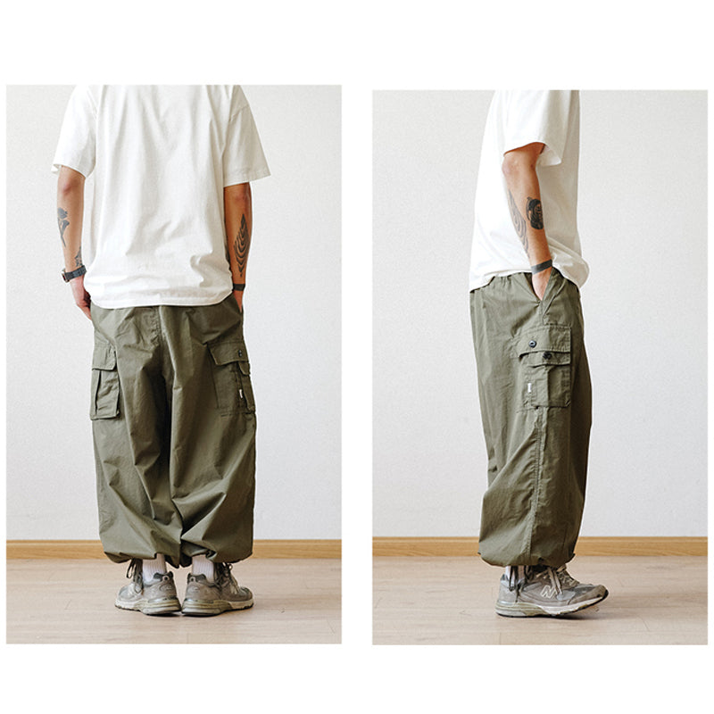 Men's Casual Baggy Wide-Leg Cropped Pants-Legletic