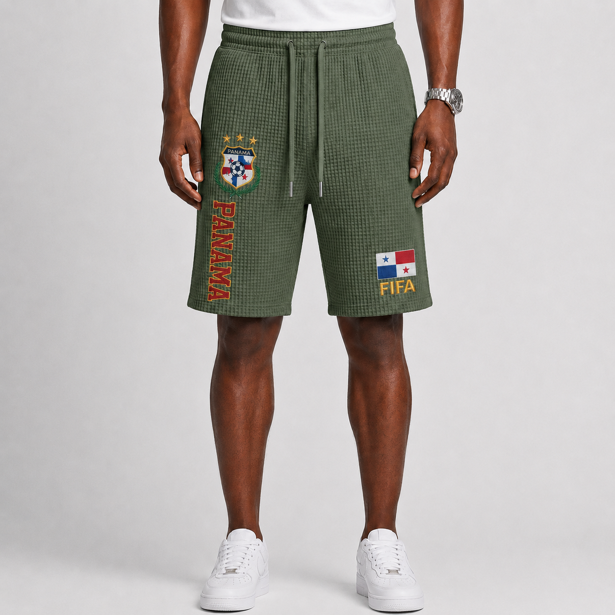 FIFA 2026 Panama Printed Waffle Football Fan Shorts