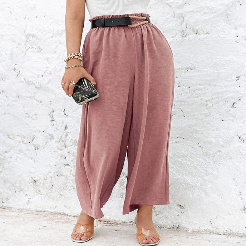 Summer High Waisted Wide Linen Pants For Women-Legletic