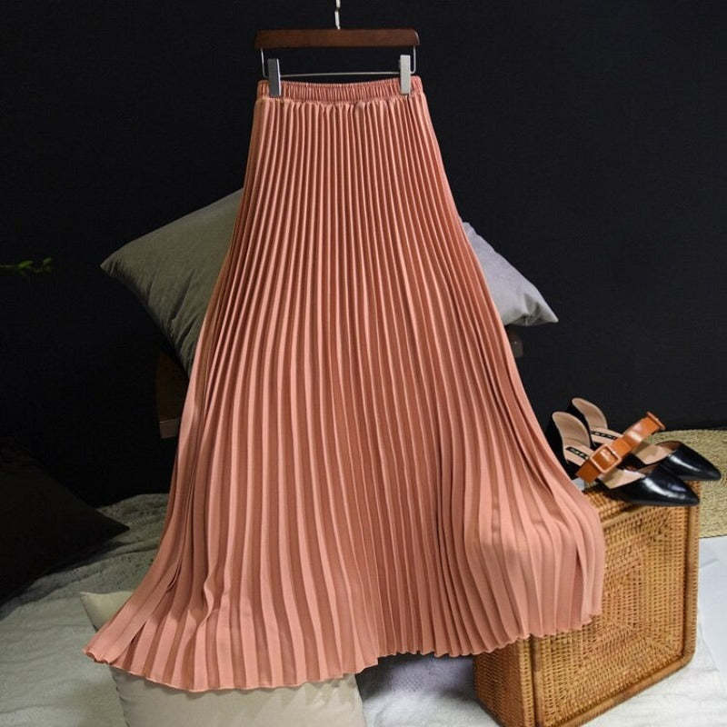Chiffon High-Waisted Pleated Skirts For Women-Legletic