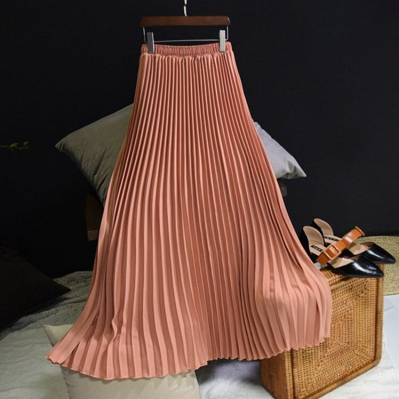 Summer Vintage Women's Long Pleated Skirt-Legletic