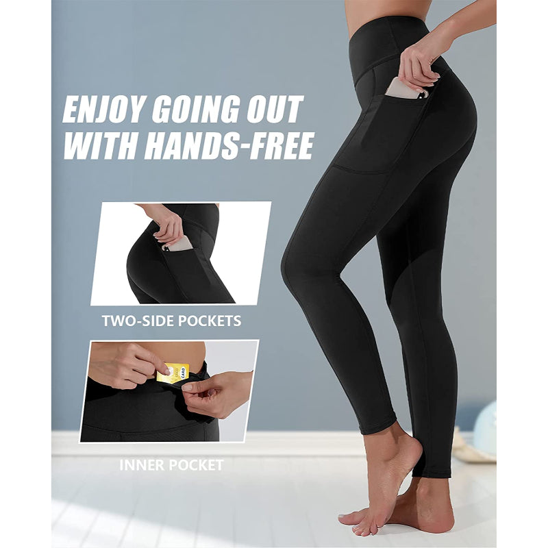 Yoga Pants for Women, High Waisted Leggings With Pockets, Tummy Control Non See Through Workout Pants-Legletic