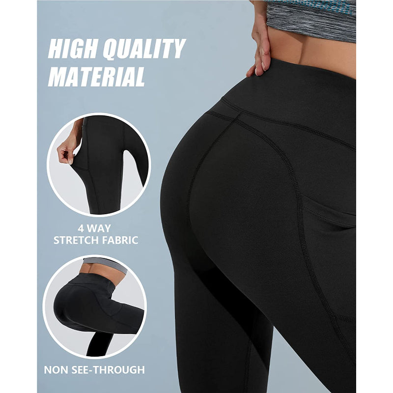 Yoga Pants for Women, High Waisted Leggings With Pockets, Tummy Control Non See Through Workout Pants-Legletic