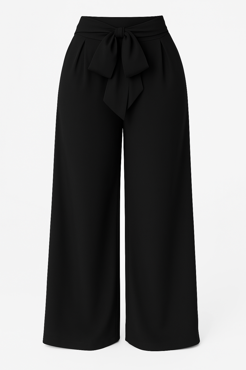 Elegant High Waist Solid Work Loose Trousers-Legletic