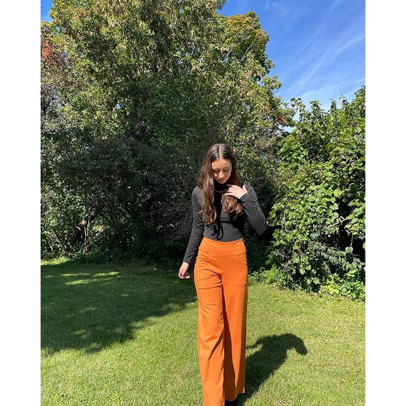 Women Wide Leg Yoga Pants High Waist Stretch Workout Sweatpants With Pockets Casual Straight Leg Pants-Legletic