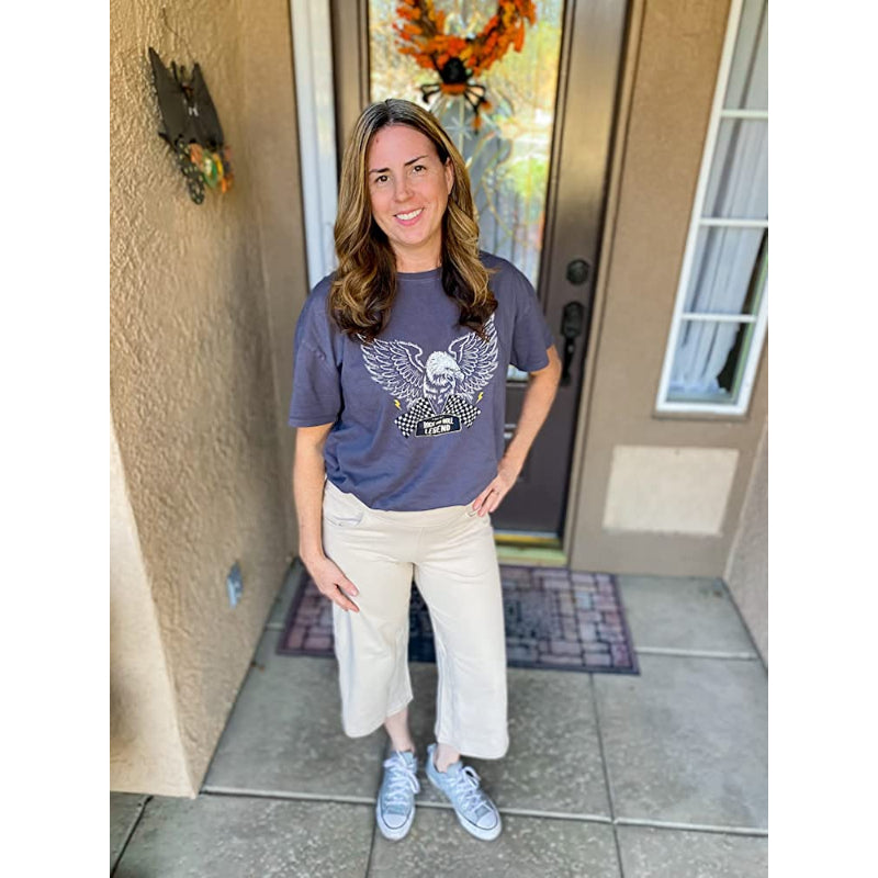 Women Wide Leg Yoga Capri High Waist Stretch Workout Sweatpants With Pockets Casual Straight Leg Pants-Legletic