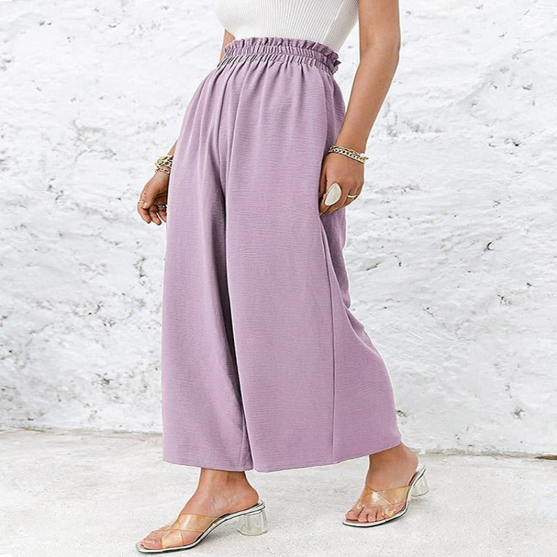 Summer High Waisted Wide Linen Pants For Women-Legletic