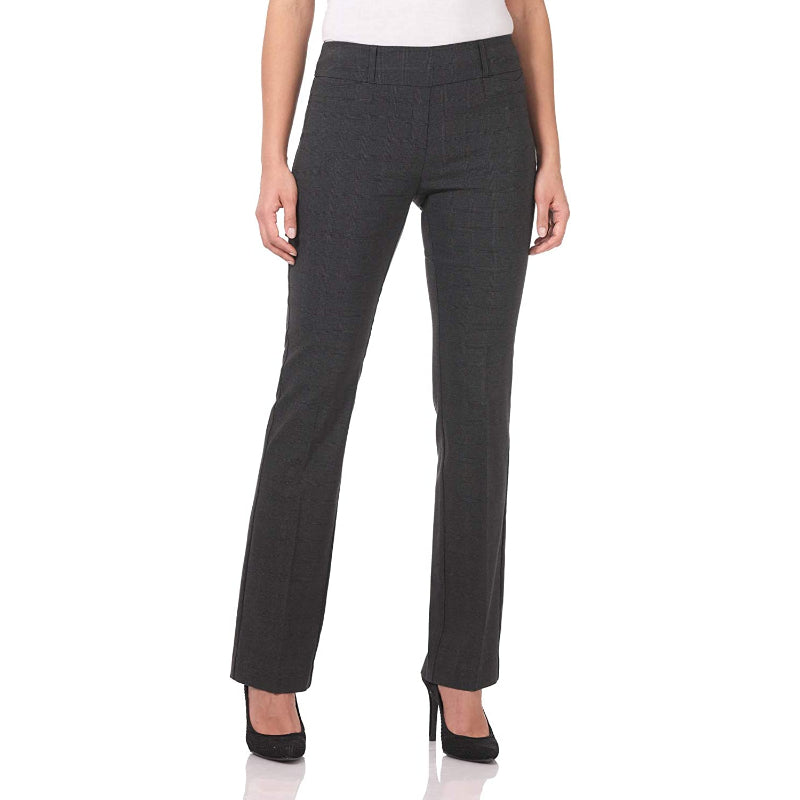 Women's Solid Ease In To Comfort Fit Barely Bootcut Stretch Pants-Legletic