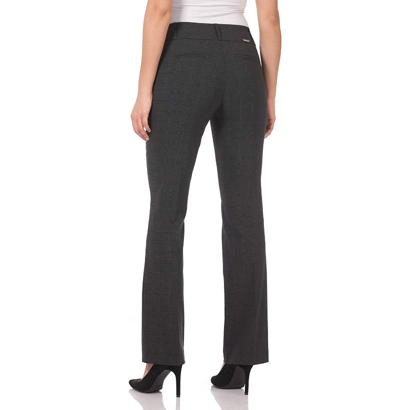 Women's Solid Ease In To Comfort Fit Barely Bootcut Stretch Pants-Legletic
