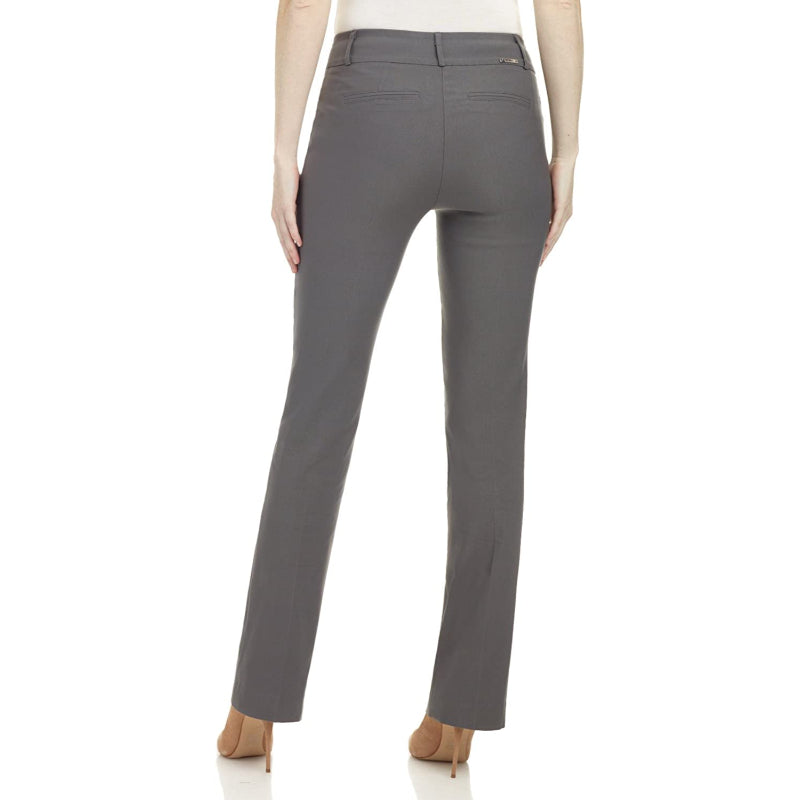 Women's Solid Ease In To Comfort Fit Barely Bootcut Stretch Pants-Legletic