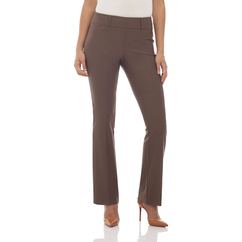 Women's Solid Ease In To Comfort Fit Bootcut Stretch Pant-Legletic