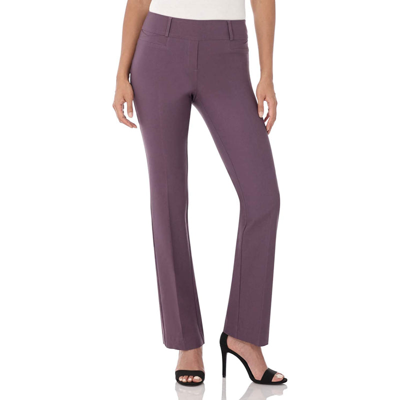 Women's Solid Ease In To Comfort Fit Bootcut Stretch Pant-Legletic