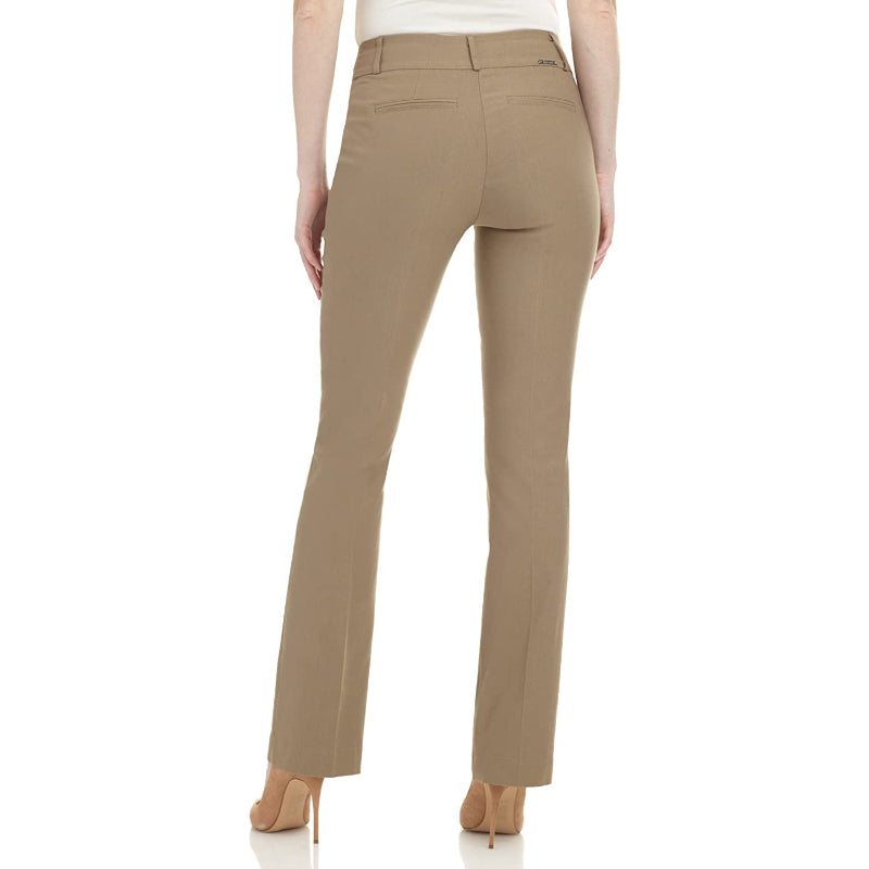 Women's Solid Ease In To Comfort Fit Bootcut Stretch Pant With Pull On-Legletic