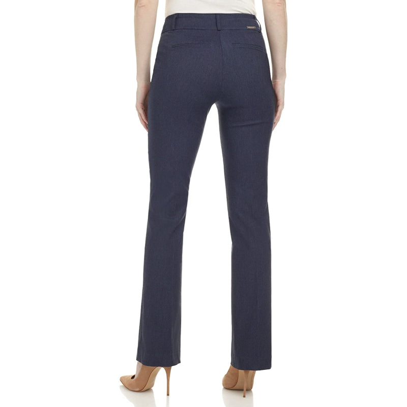 Women's Solid Ease In To Comfort Fit Bootcut Stretch Pant With Pull On-Legletic