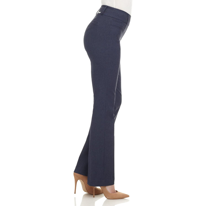 Women's Solid Ease In To Comfort Fit Bootcut Stretch Pant With Pull On-Legletic