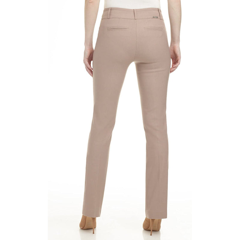 Women's Solid Ease In To Comfort Fit Bootcut Stretch Pant With Pull On-Legletic