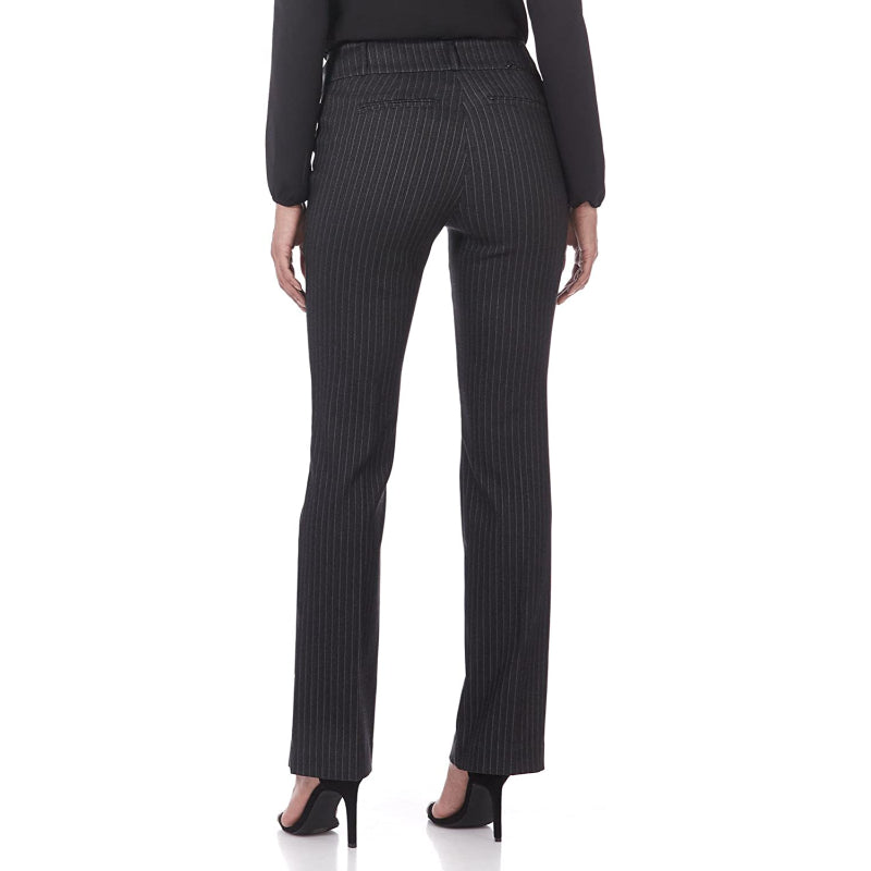 Women's Solid Ease In To Comfort Fit Bootcut Stretch Pant With Pull On-Legletic