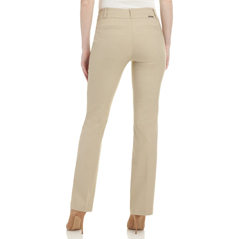 Multicolor Women's Solid Ease In To Comfort Fit Bootcut Stretch Pant With Pull On-Legletic