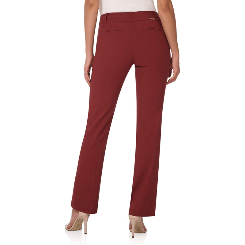 Multicolor Women's Solid Ease In To Comfort Fit Bootcut Stretch Pant With Pull On-Legletic