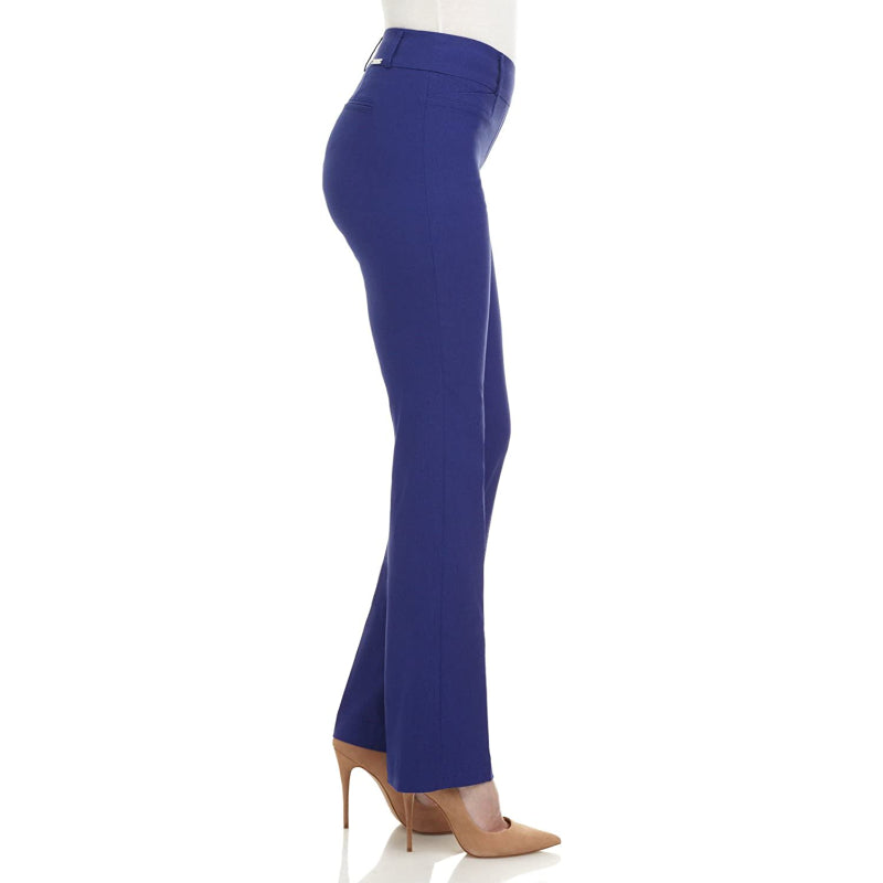 Multicolor Women's Solid Ease In To Comfort Fit Bootcut Stretch Pant With Pull On-Legletic