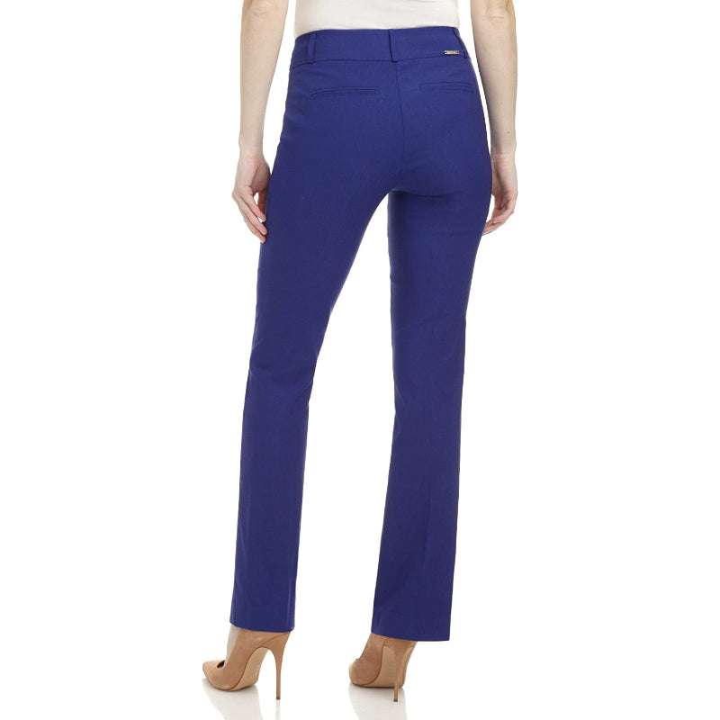 Multicolor Women's Solid Ease In To Comfort Fit Bootcut Stretch Pant With Pull On-Legletic