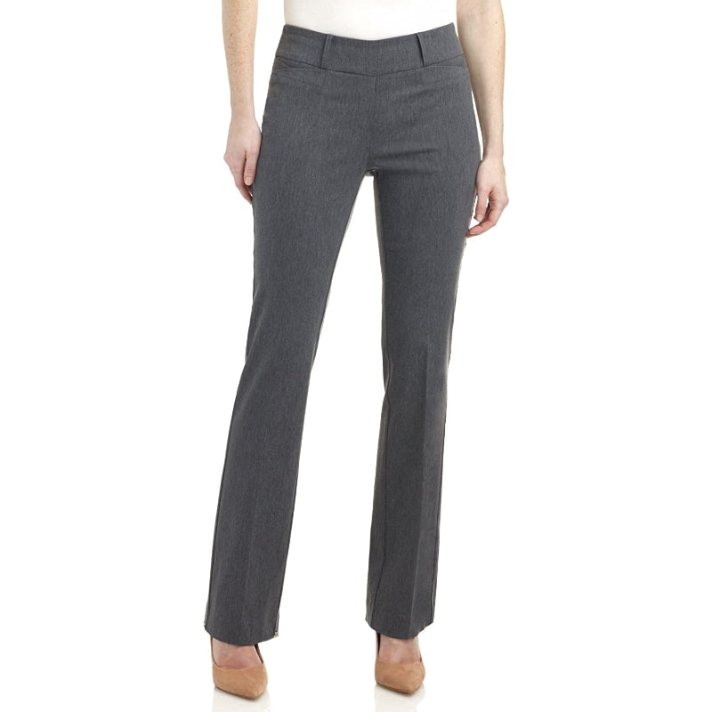 Multicolor Women's Solid Ease In To Comfort Fit Bootcut Stretch Pant With Pull On-Legletic
