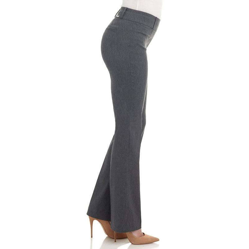 Multicolor Women's Solid Ease In To Comfort Fit Bootcut Stretch Pant With Pull On-Legletic