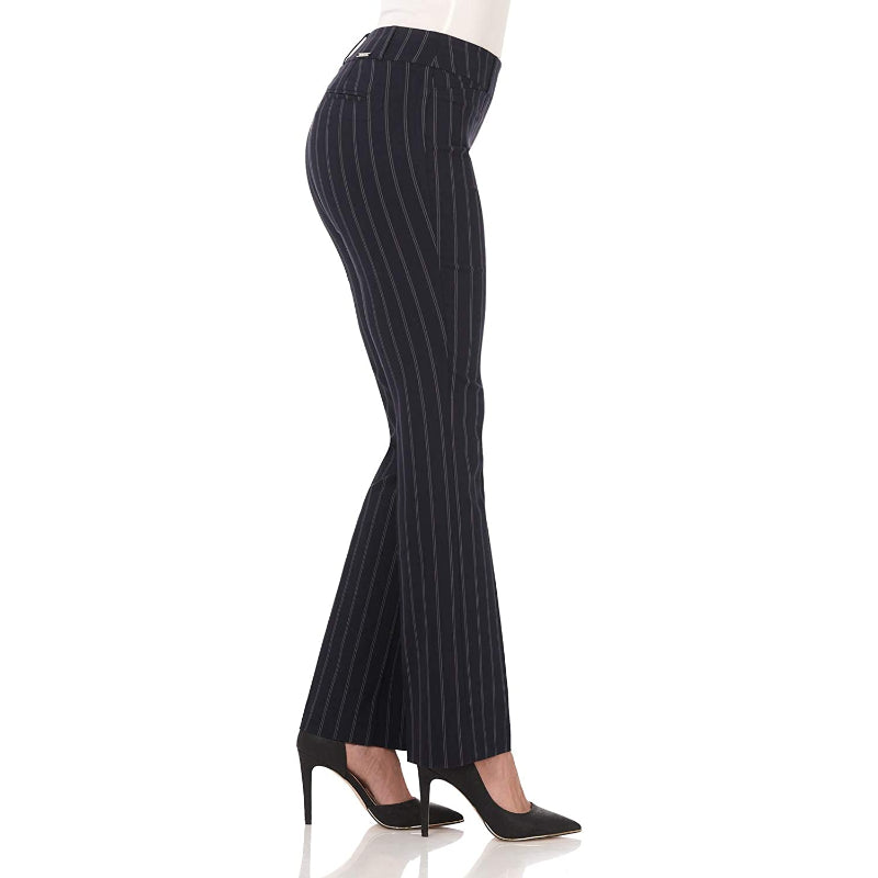 Women's Solid Comfort Fit Bootcut Stretch Pant With Pull On-Legletic