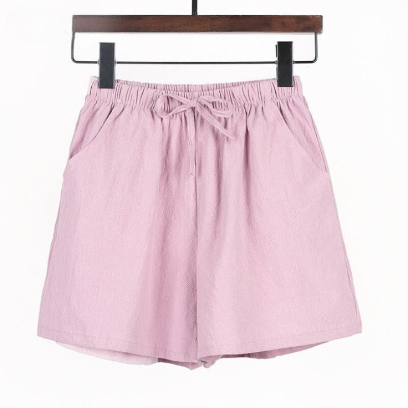 Cotton Linen Shorts For Women-Legletic