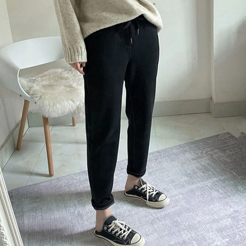 Winter Women Warm High Waist Jeans-Legletic