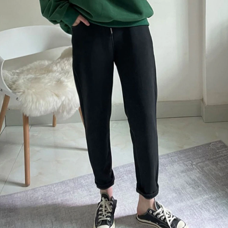 Winter Women Warm High Waist Jeans-Legletic