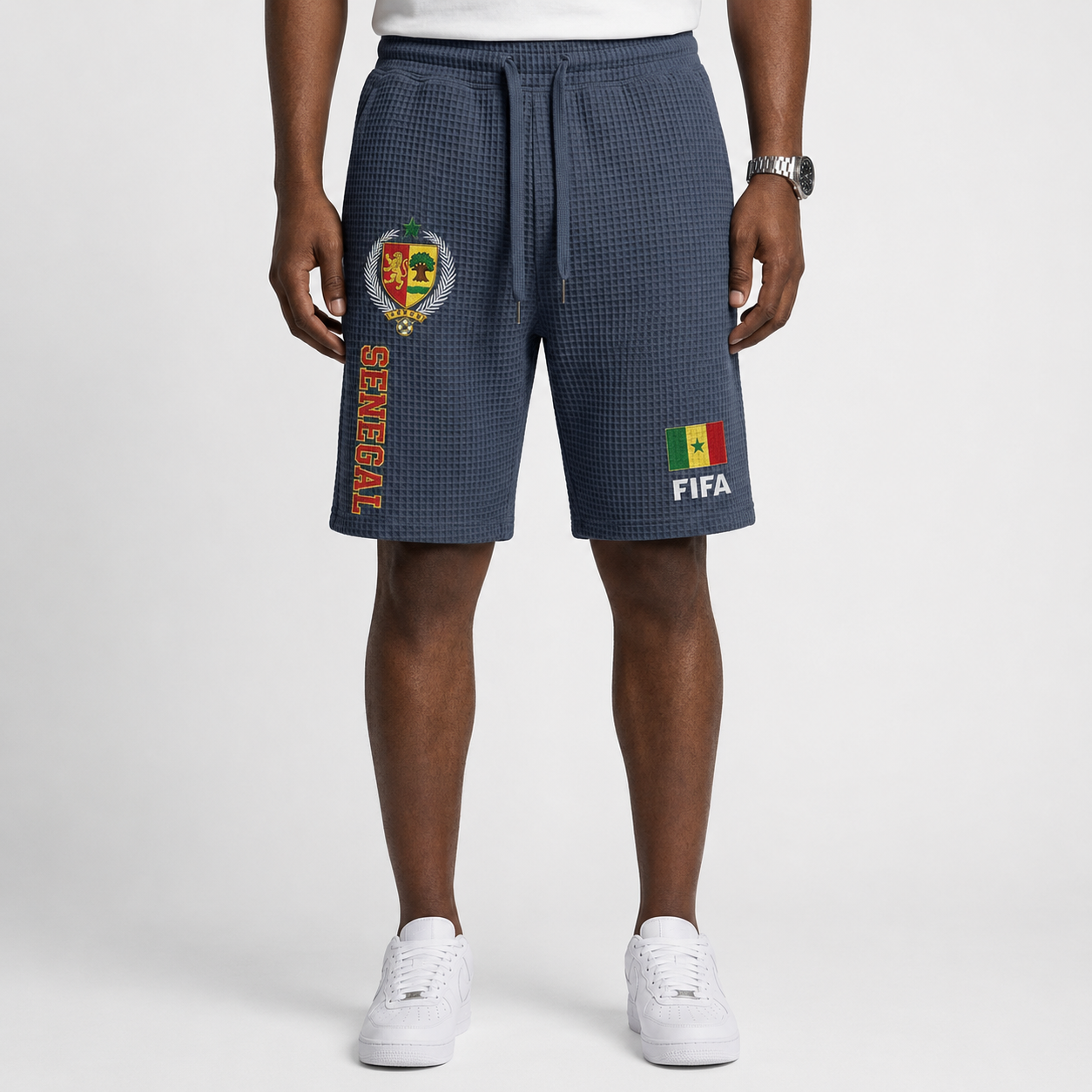 FIFA 2026 Senegal Printed Waffle Football Fan Shorts