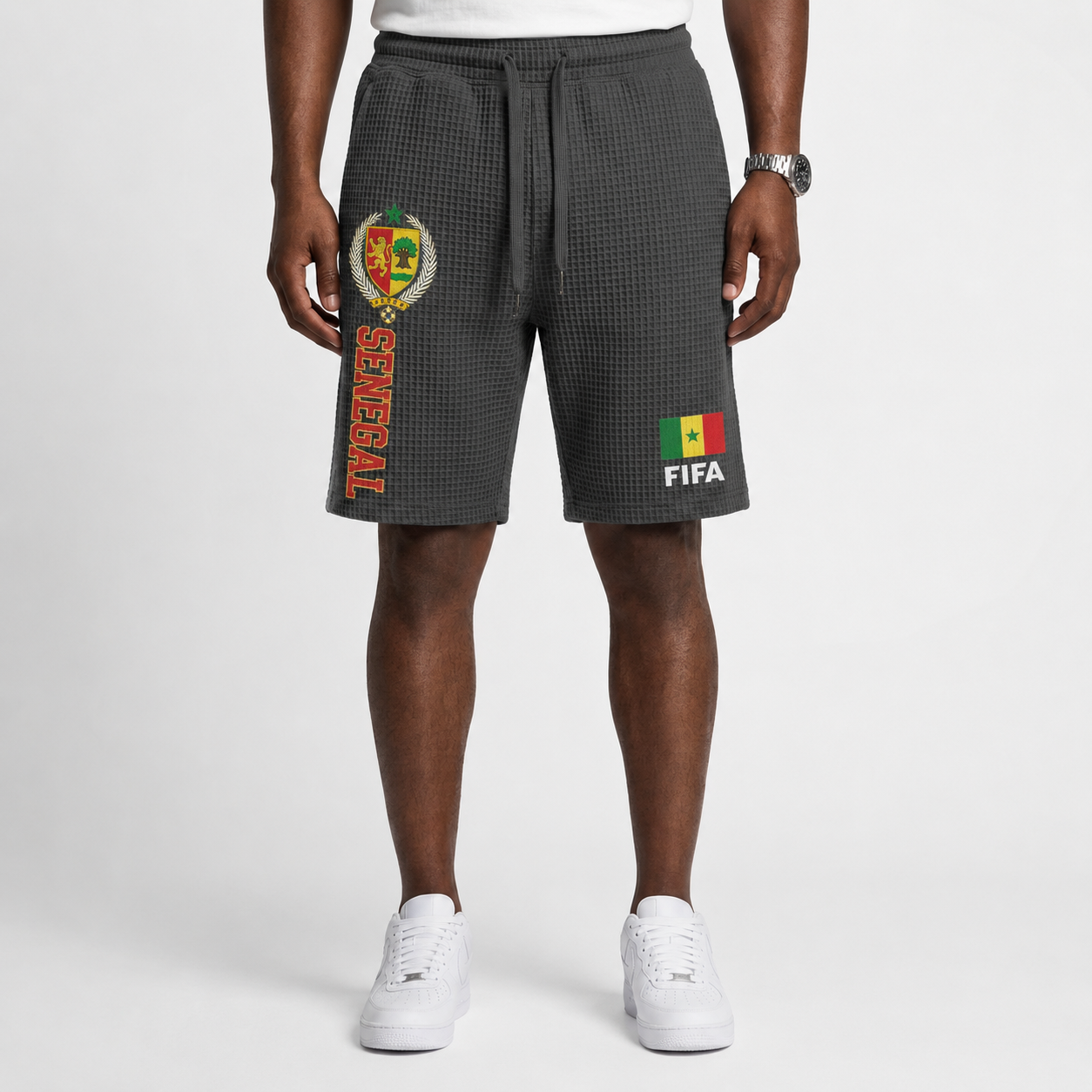 FIFA 2026 Senegal Printed Waffle Football Fan Shorts