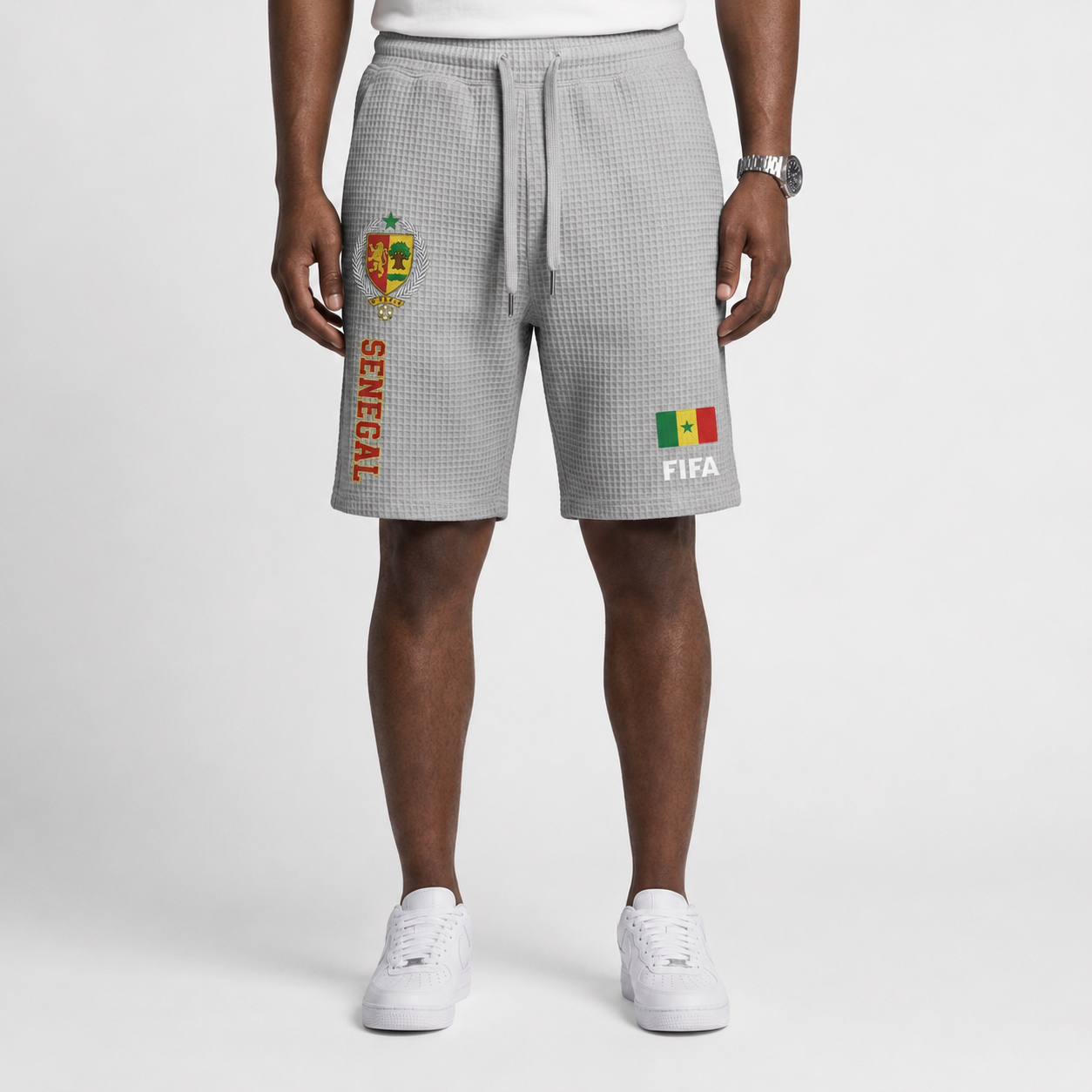 FIFA 2026 Senegal Printed Waffle Football Fan Shorts