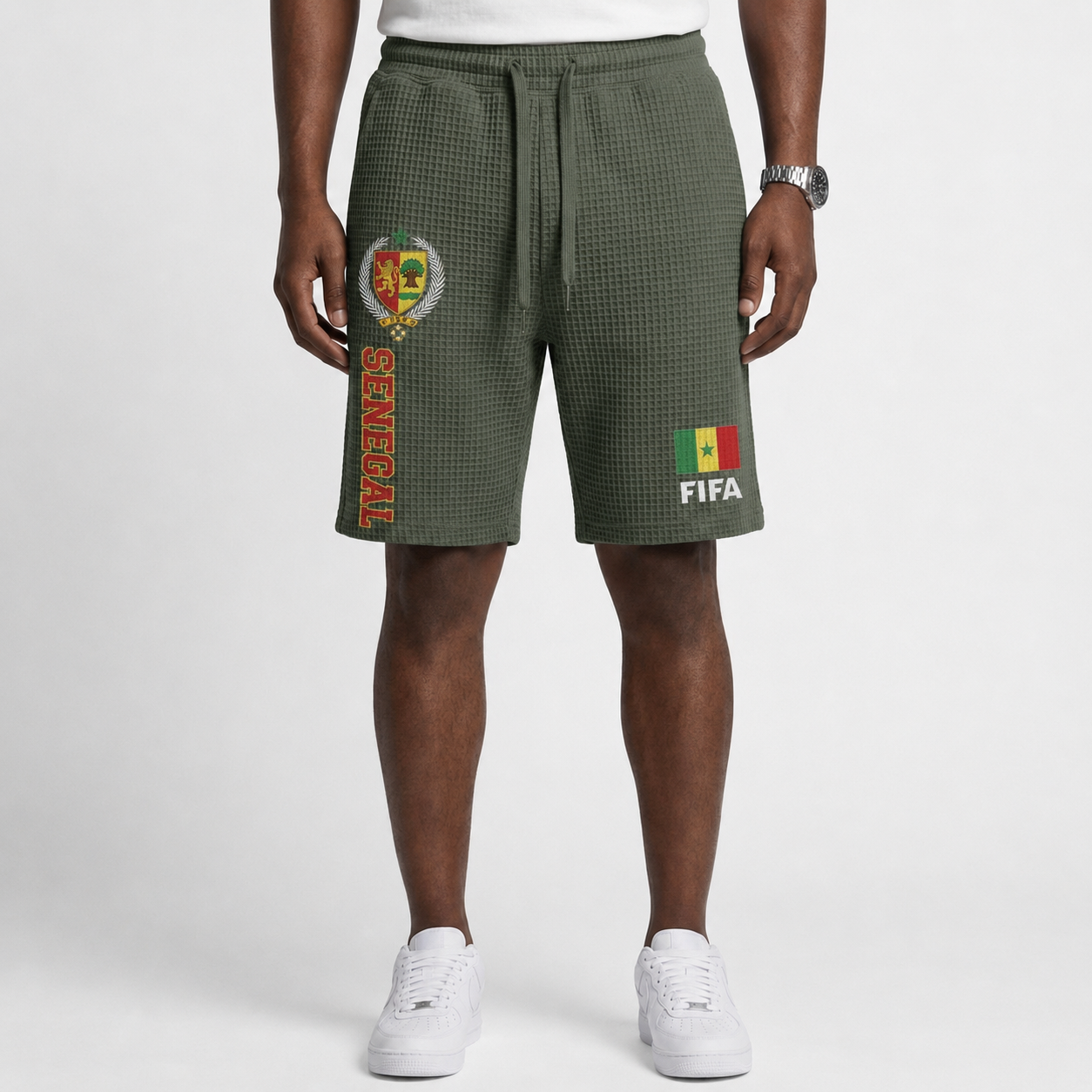 FIFA 2026 Senegal Printed Waffle Football Fan Shorts