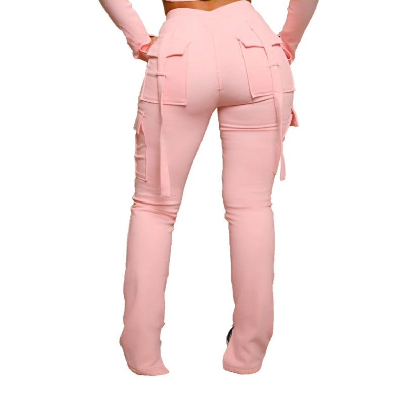 Stylish Solid Color Cargo Pants